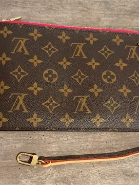 Louis Vuitton Pink Striped Interior Clutch